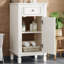 Meuble-lavabo en bois H 33 po avec lavabo en céramique, meuble-lavabo avec tablette réglable (blanc)-780984648