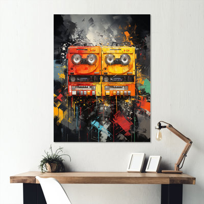 Pop Art Cassette Tapes Melody II - Cassette Tapes, art mural en métal