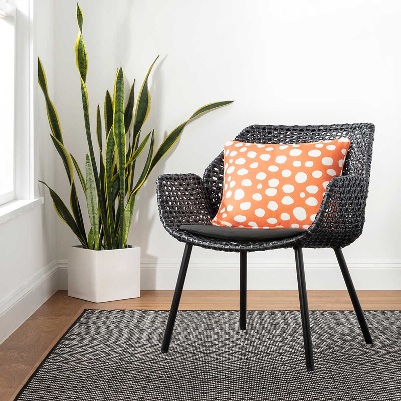Diamond Flatweave Geometric Area Rug, Black/Ivory, Rectangle 6' x 9'