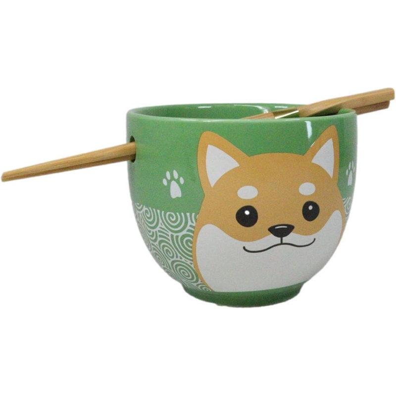 Ensemble de bol à soupe japonais avec chien Shiba Inu, Donburi Ramen