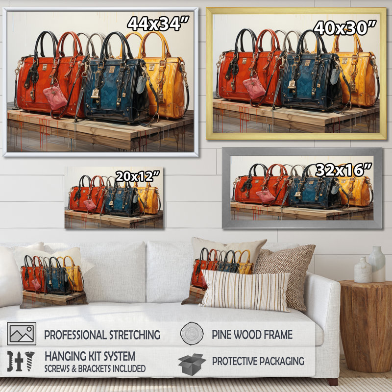 «Minimalims Designer Bag Envy III», reproduction sur toile, Toile tendue, H 30 po x l 40 po x P 1,5 po