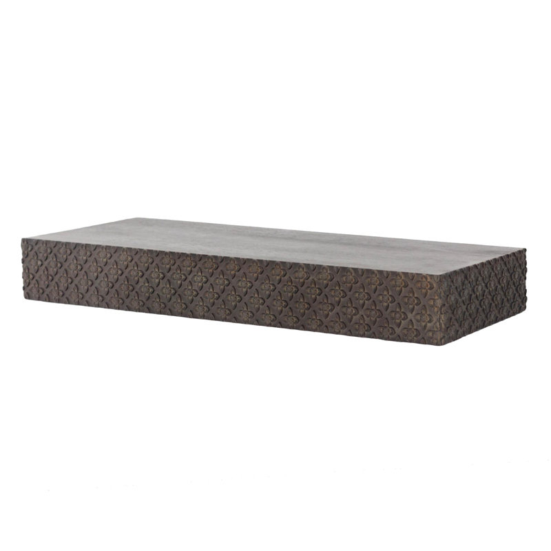 Tablette murale flottante Bucholz, Noir, H 3 po x l 24,25 po x P 8,25 po