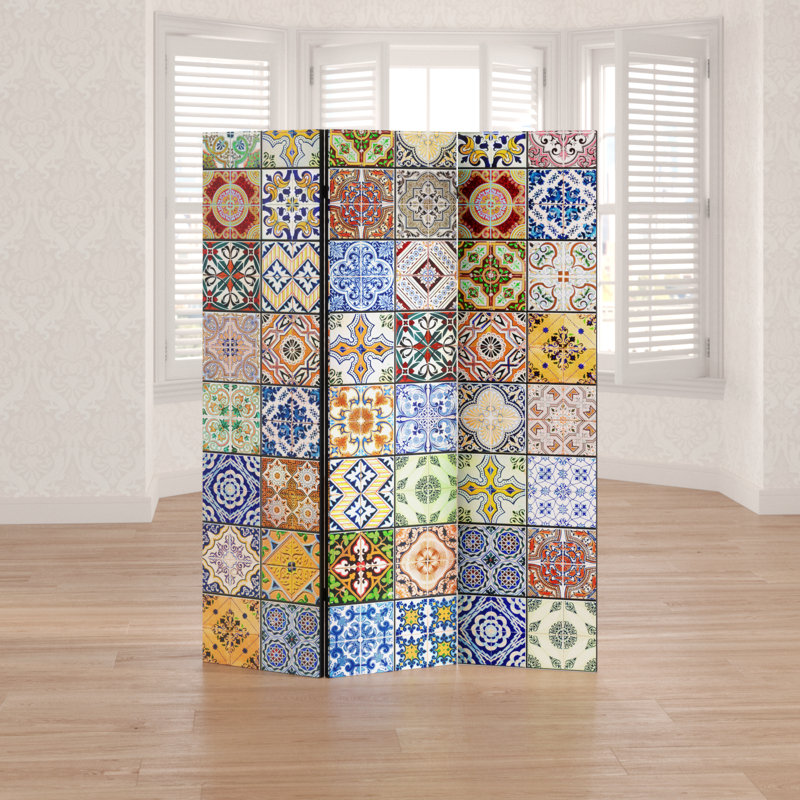 Monterry Colourful Mosaic Room Divider, 3