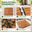 Ensemble de tuiles de terrasse en bois d'acacia emboîtables 30 pièces, motif à carreaux 12 po x 12 po, naturel