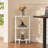 3-Tier Corner Shelf with Sturdy 5-Leg Base, Wooden Corner Bookcase for Small Spaces, Wooden Plant Display Shelf, Thin Bookshelf for Living Room, Bedroom, Office (White)-360925608-360925607