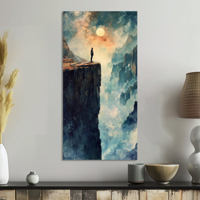 «Brown Blue Canyon in Arizona View», reproduction d'art encadrée sur toile Nature