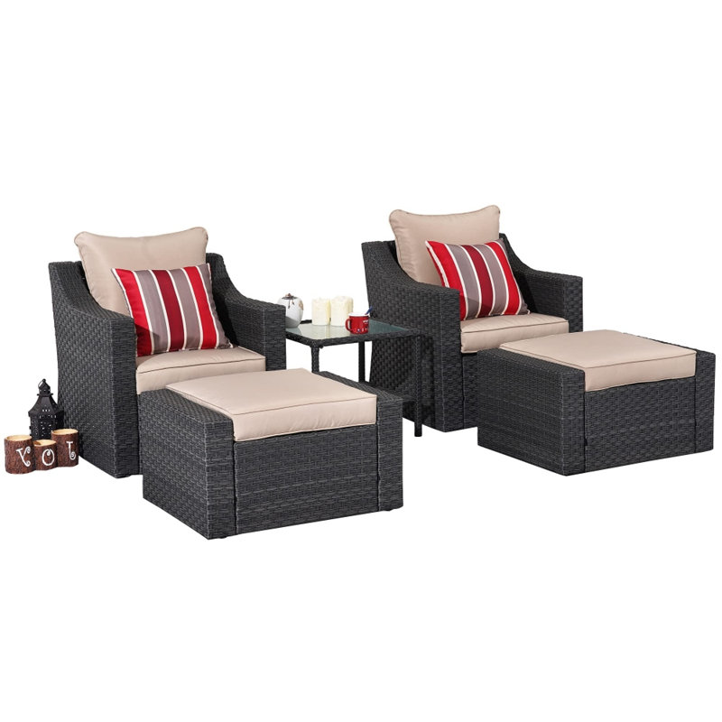 Heflick 2 - Person Patio Conversation Set with Cushions