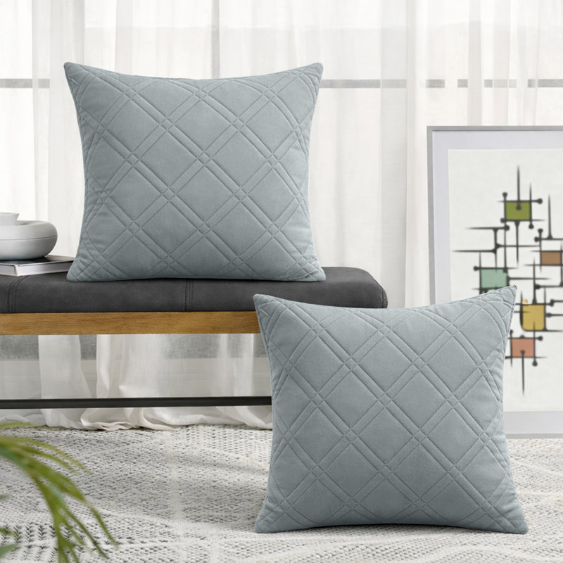 Geometric Square Throw Pillow Insert, Silver