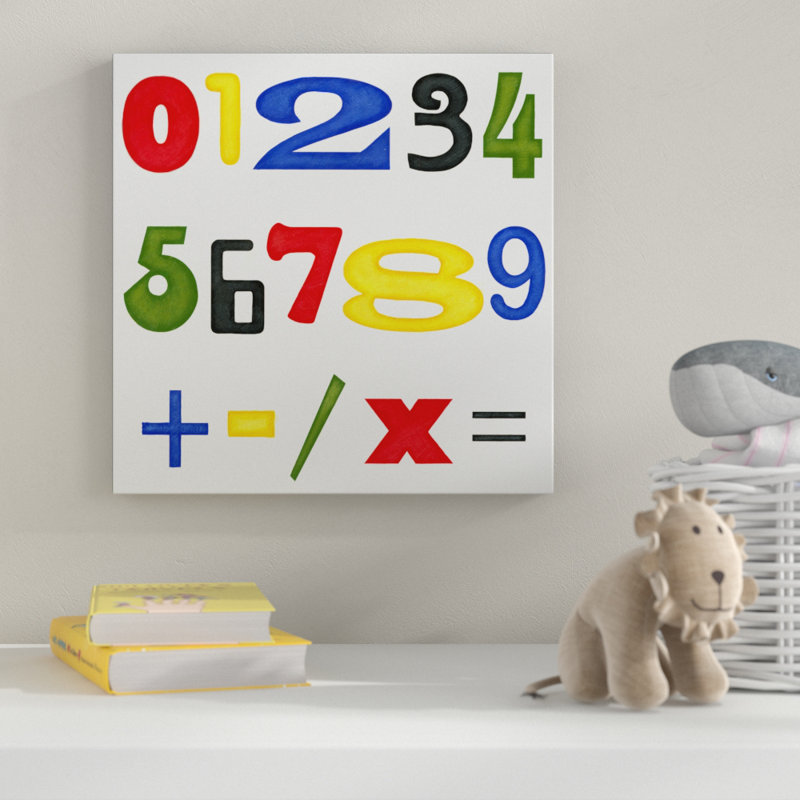 « kids room numbers », art sur toile, H 18 po x l 18 po x P 2 po
