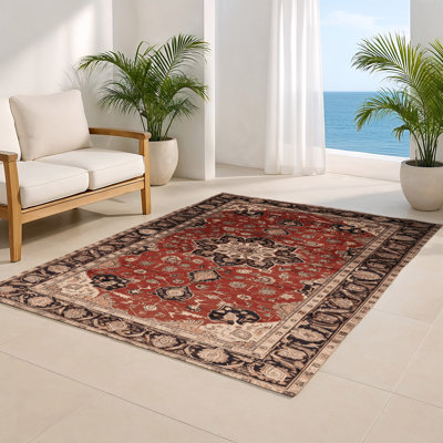 Tapis d'intérieur et d'extérieur brun Persian