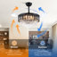 Ventilateur de plafond 48 "rétractable en cristal avec lumières DEL et télécommande-626839902