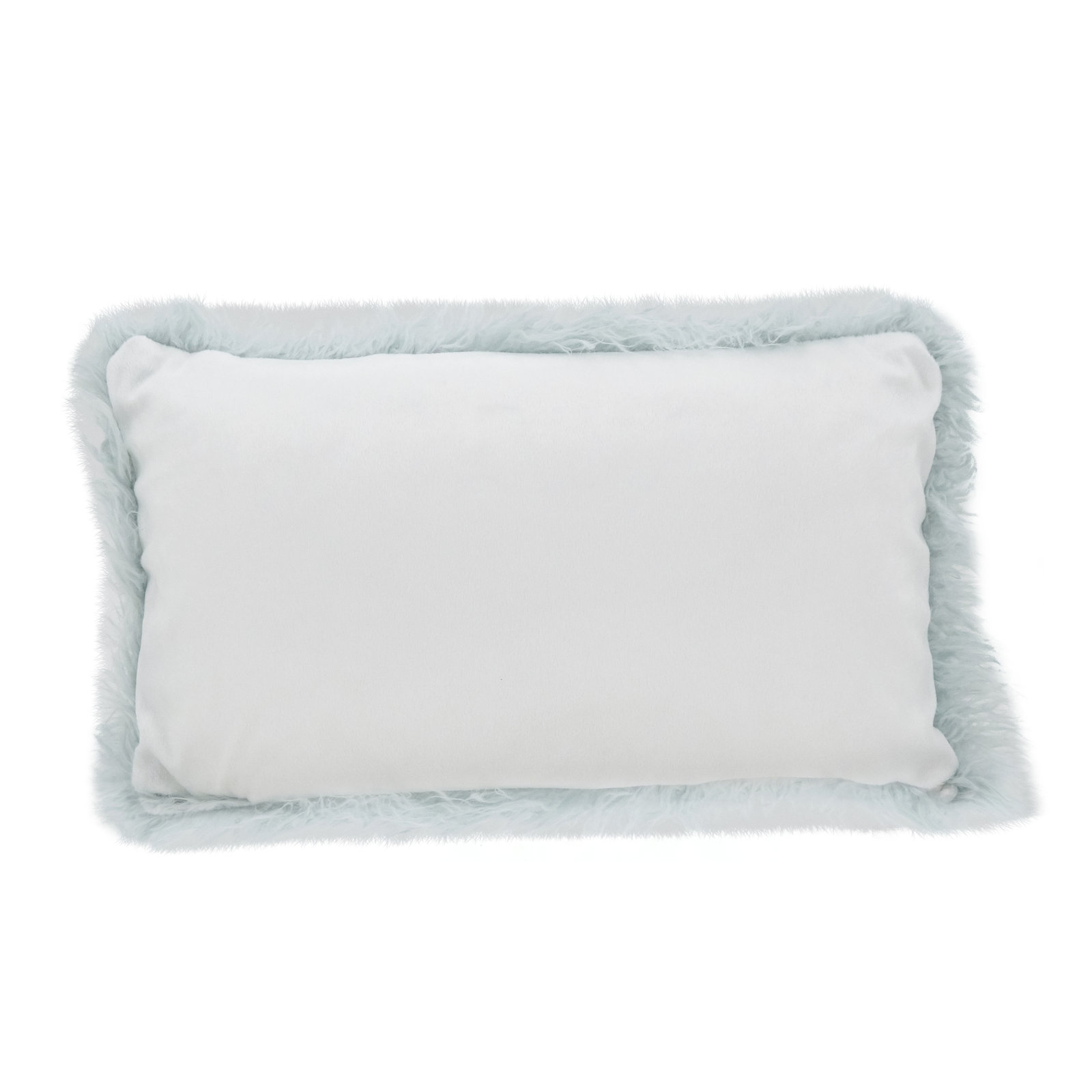 Faux Fur Lumbar Throw Pillow, Ice Blue, 12"H x 20"W