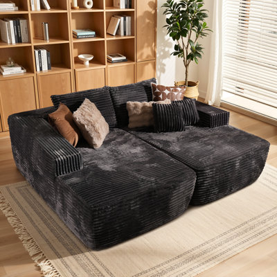 Canapé modulaire en velours côtelé 2 pièces 74,8 po Boneless