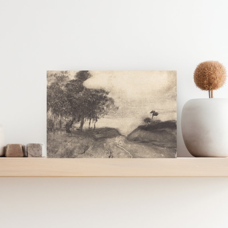 La Route, vers 1878-1880. Estampe murale impressionniste abstraite contemporaine représentant un paysage avec un arbre.