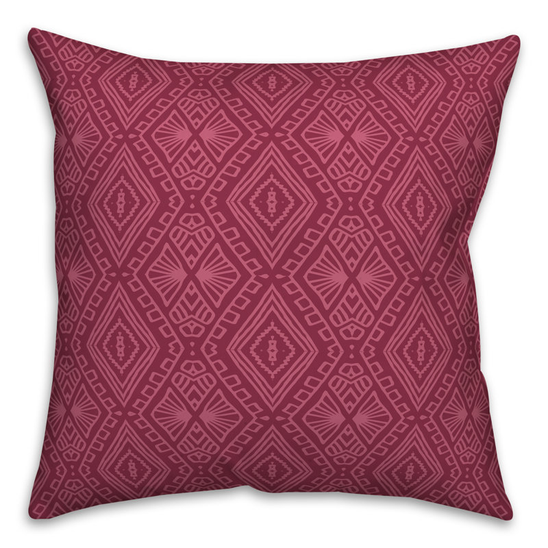 Tribal Geometric Pillow Cover, 16" x 16", Purple