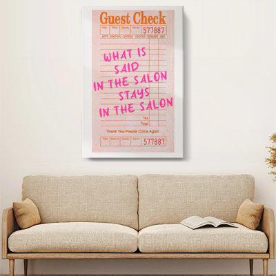 Salon Quote in Graphic Style - Inspirational Salon Wall Art Print on Gallery Wrapped Canvas, 36" H x 24" W, Ready to Hang for Salon, Office or Bedroom