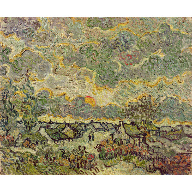 Adhésif décoratif paysage d'automne Van Gogh (1890), H 49,5 po x l 60 po