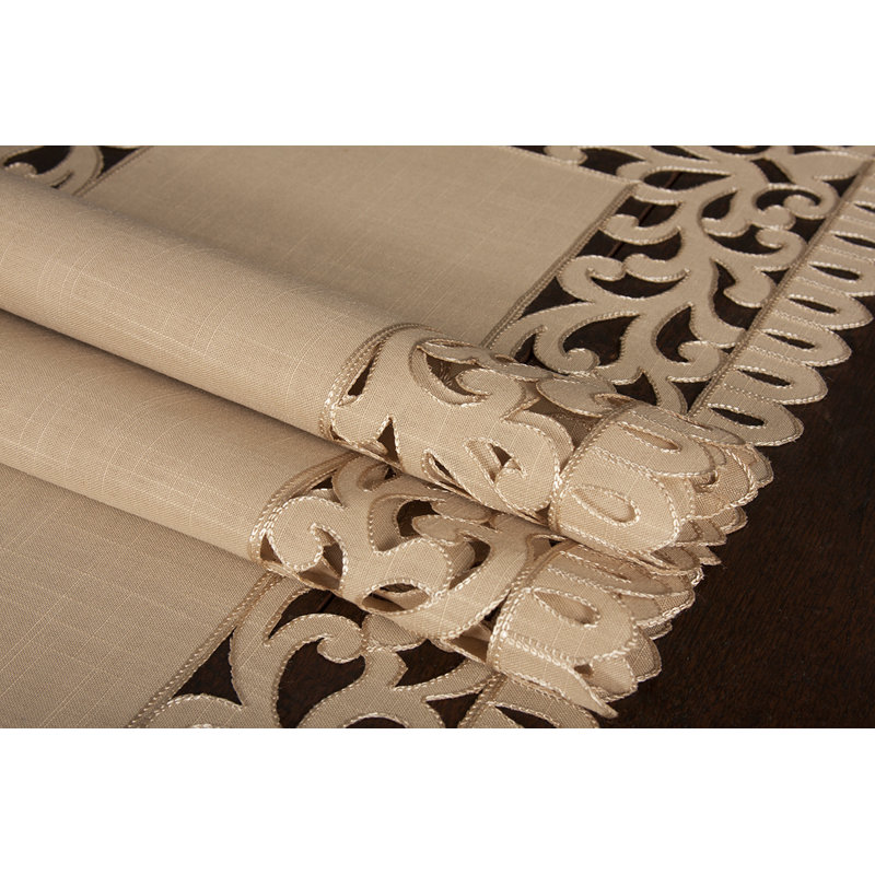Burnard Embroidered Cutwork Table Runner, 36" L x 16" W
