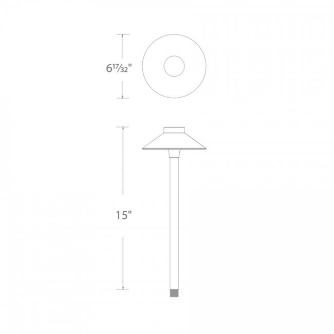 Tiki Solid Brass Pathway Light, Bronze on Brass, 3000K