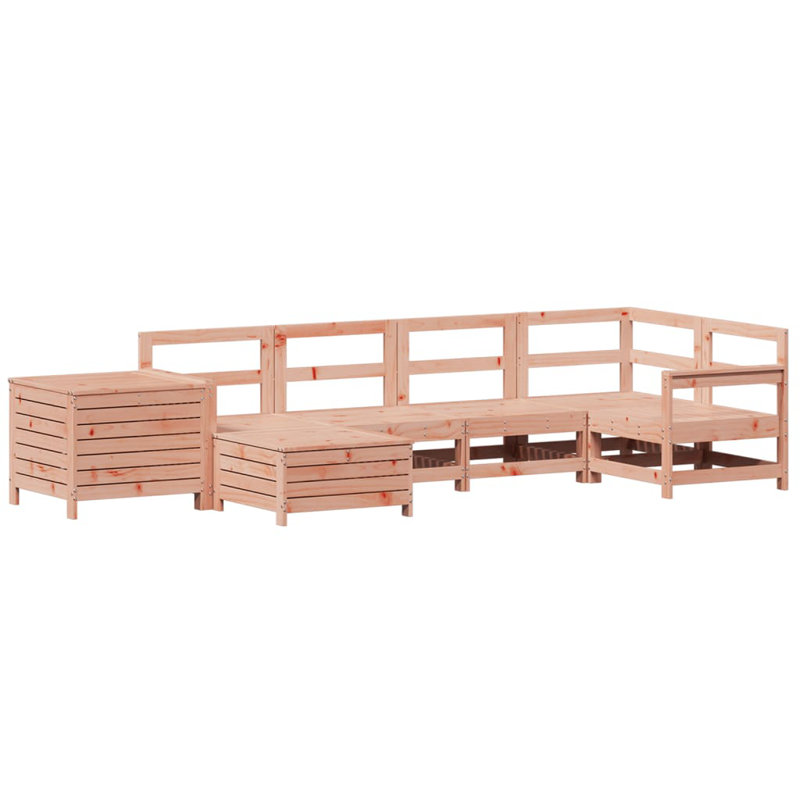 7 Piece Garden Sofa Set Solid Wood Douglas Fir