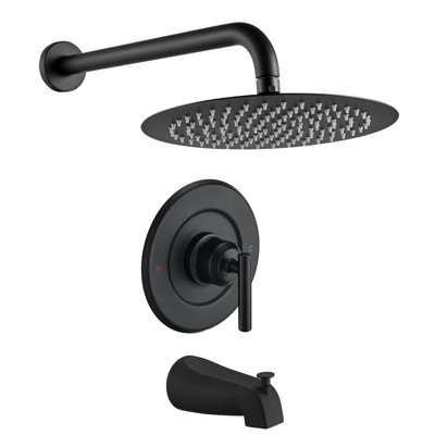 Replacement For Moen Shower Faucet Trim Kit, 12" Rainfall Showerhead, Shower Handle& Tub Spout