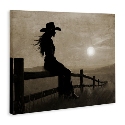 «Cowgirl Sunset Portrait», art mural par Kim Allen