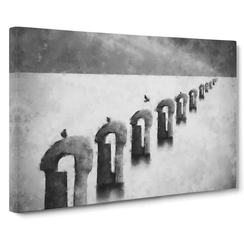 Perched Pigeons - Wrapped Canvas Painting, 50cm H x 76cm W x 3cm D