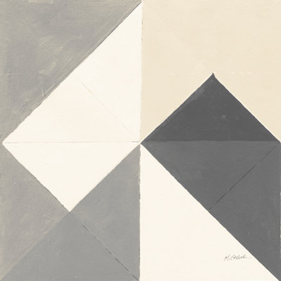 Triangles IV Neutral Crop by Mike Schick - Wrapped Canvas Painting