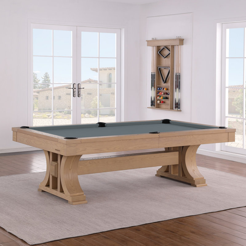 Table de billard en ardoise 8 pi Madero Madero, Bleu poudre, Non, Frêne clair brossé