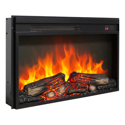 26 Inch Electric Fireplace Insert With Realistic Flame, Remote Control, Timer, 1400W Heat, 5000 'S, 11 Temperature Settings, Overheating Protection, Install Into Tv Stand Or Freestanding Insert,