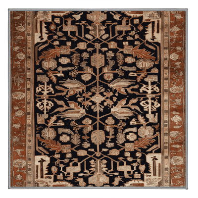 Machine Washable Turkish Brown Area Rug
