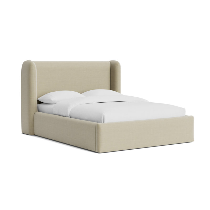 Niles 48 Floating Rail Bed, King, Performance Linen - Flax
