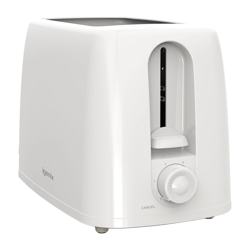 Igenix 2 Slice Toaster Black, White