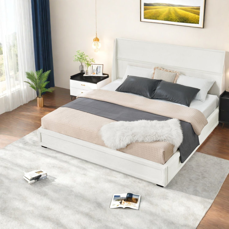 Lits avec rangement, grand lit plateforme en panneau de fibres à densité moyenne pour une maison compacte