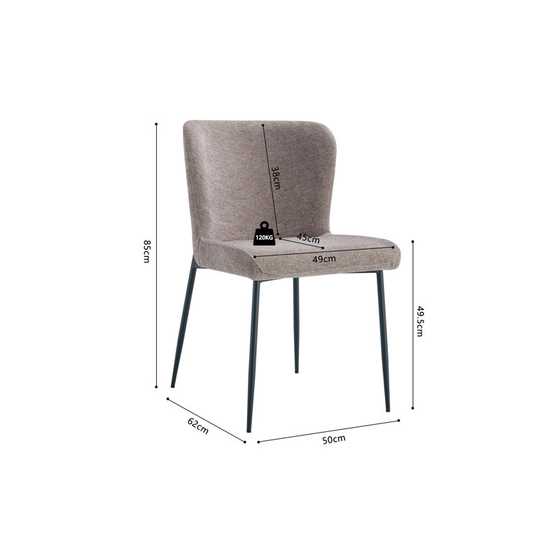 Skudeneshavn Tufted Polyester Side Chair, Taupe