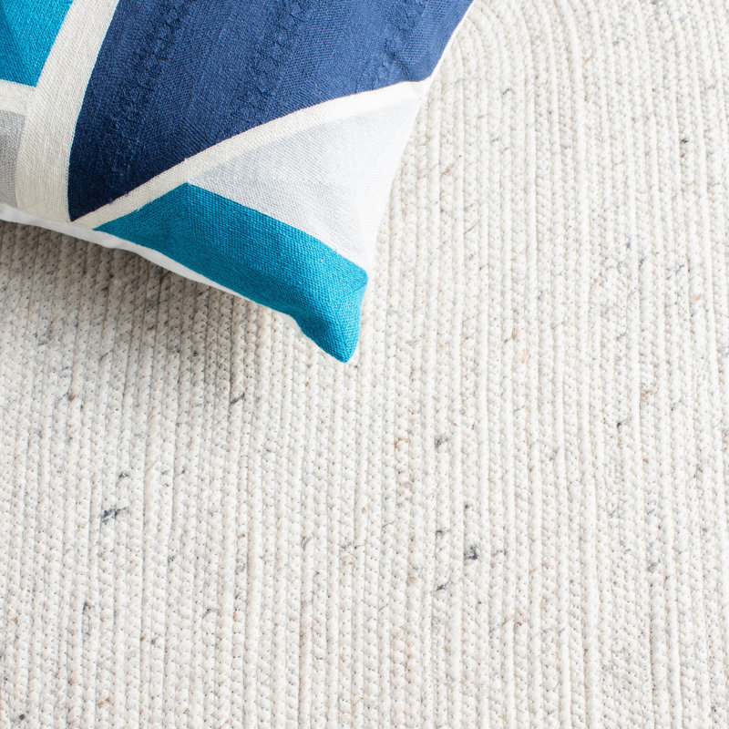 Tapis ivoire en laine / coton tissé à la main Novello, Ovale 5 pi x7 pi