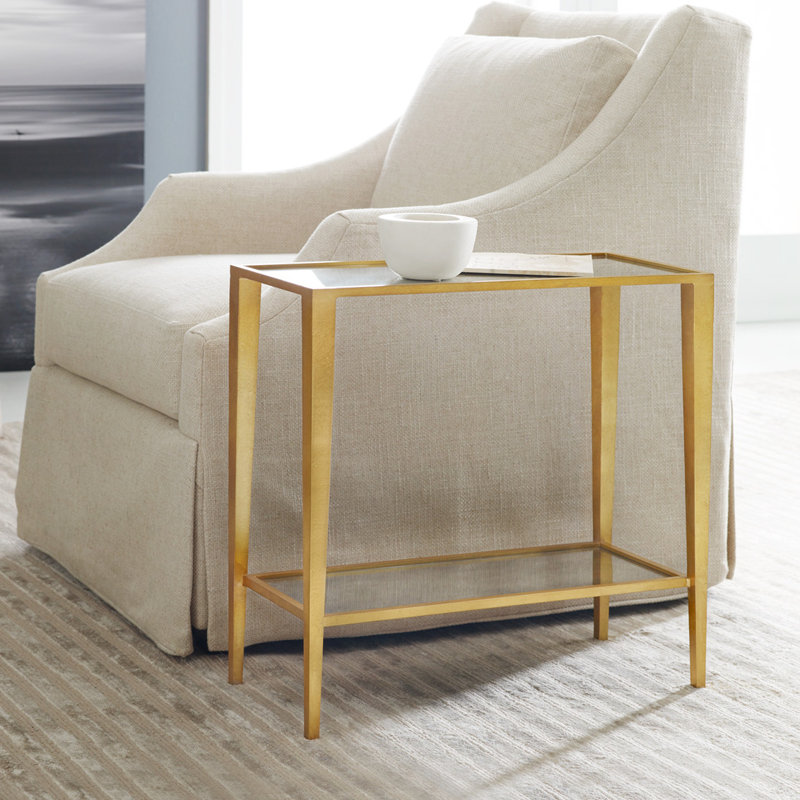 Gilt Glass Top End Table