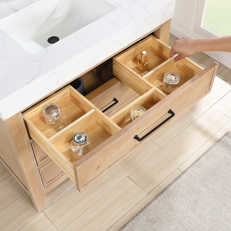 Ensemble de meuble-lavabo simple 36 po , Brun / noir mat