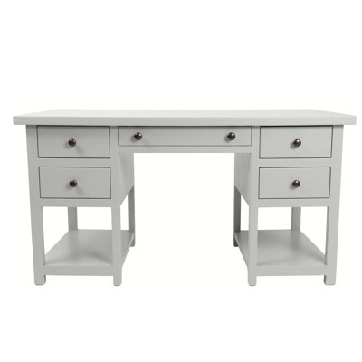 Bureau d'ordinateur moderne en bois massif