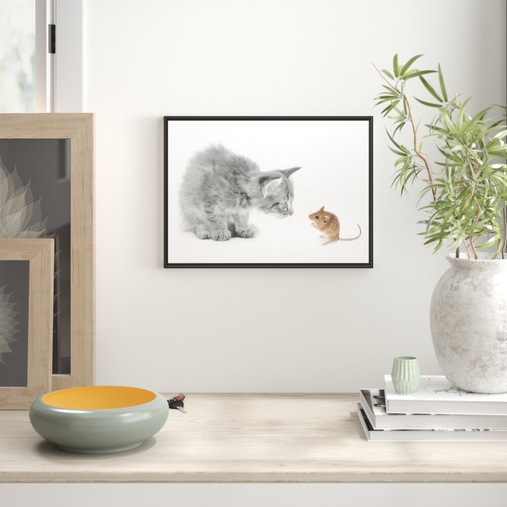 Gerahmtes Wandbild Katz und Maus