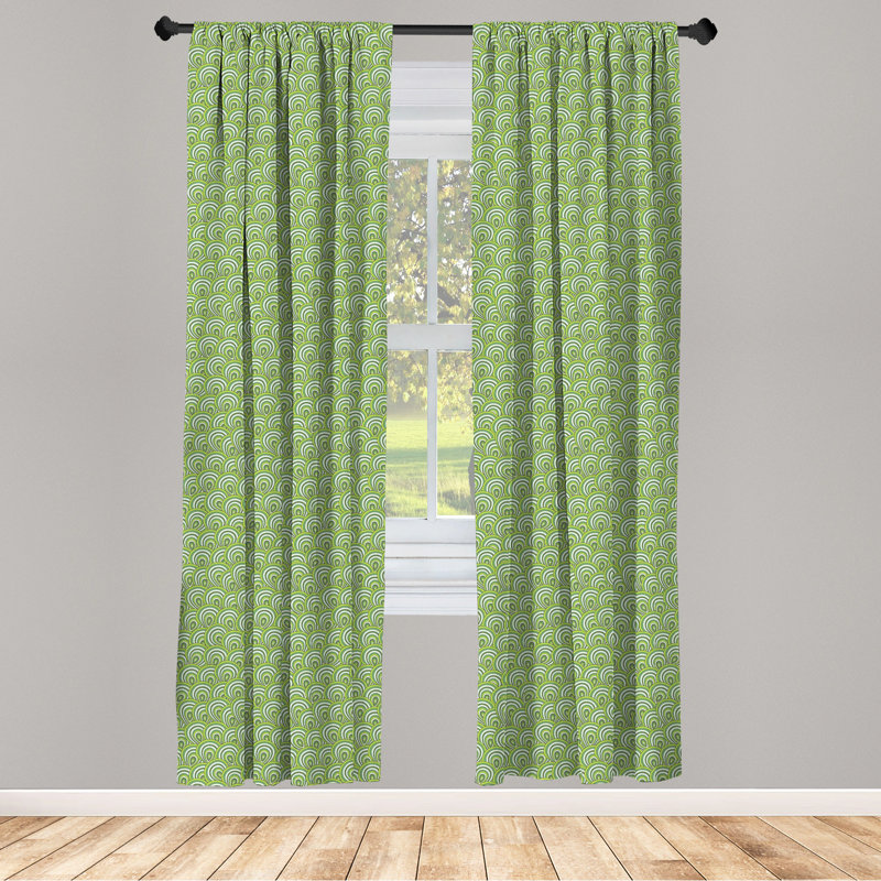 Feather Geometric Semi-Sheer Rod Pocket Curtain Panels, 28" W x 84" L
