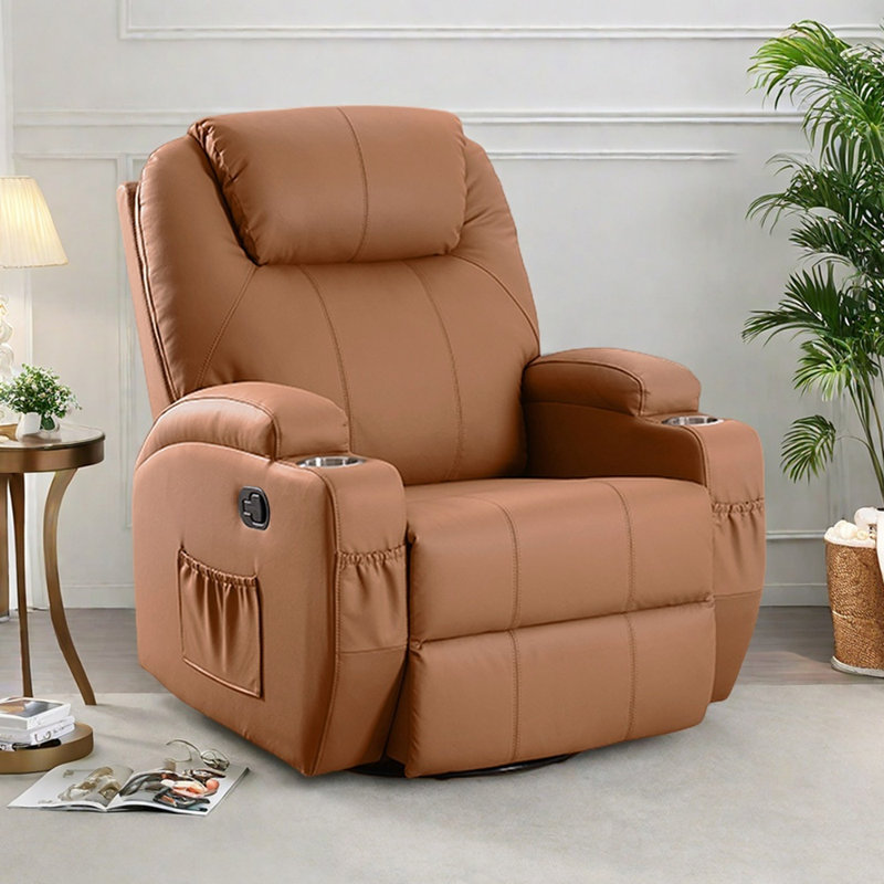 Fauteuil inclinable moderne et fonctionnel avec rangement, Brun