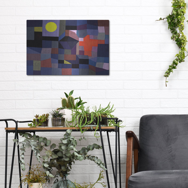 Ivy Bronx «Fire at Full Moon» par Paul Klee, art mural en métal, H 12 po x l 16 po