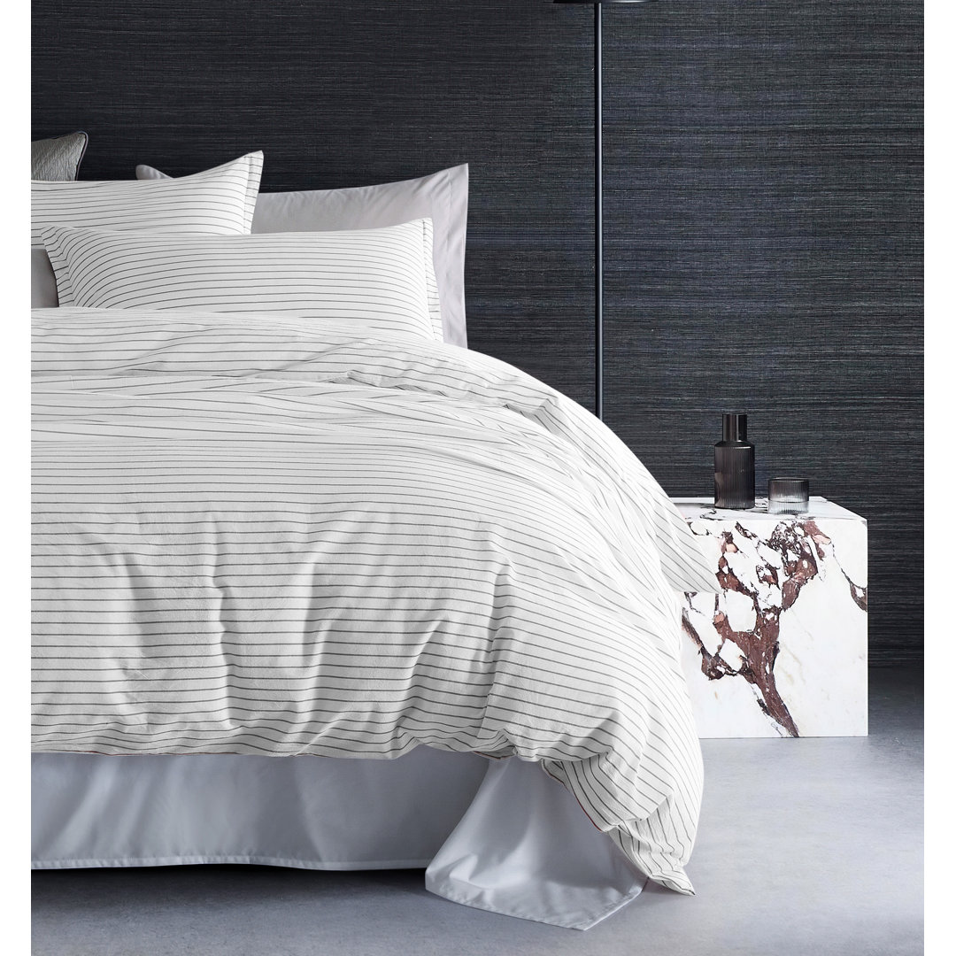 Raba Modern & Contemporary Cotton Percale Striped Duvet Cover Birch Lane™ 