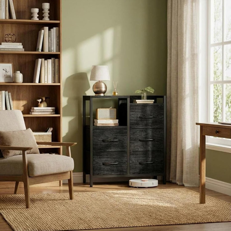 24.8cm Wide 5 -Drawer File Cabinet, Black