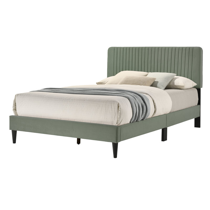 Melrose Upholstered Double (4'6) Bed, Sea Spray