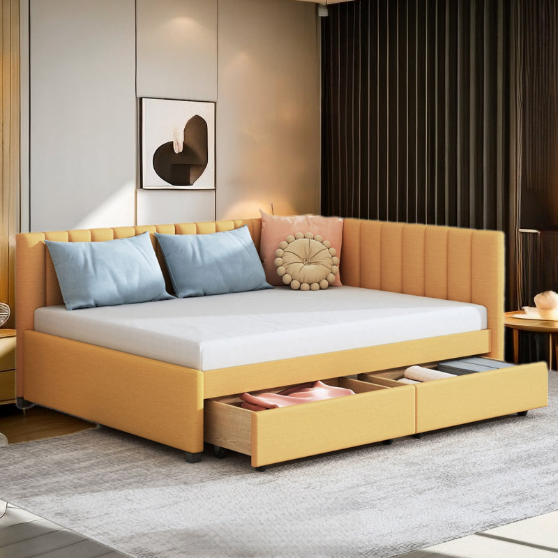 Kaydhen Upholstered Daybed, Yellow