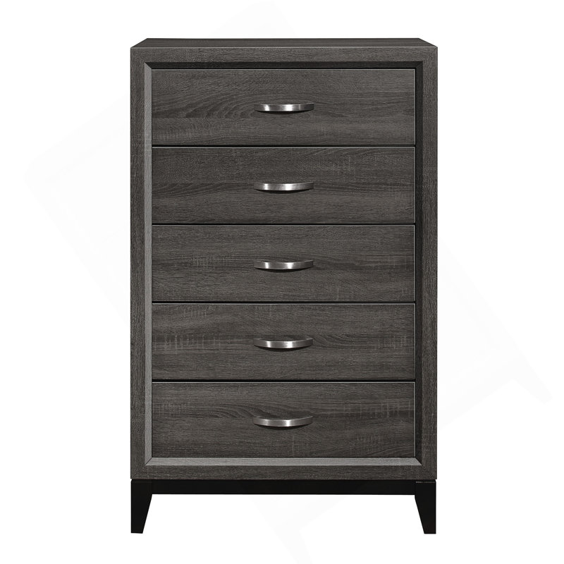 Mobilier de chambre à coucher avec poignées de bar en chrome poli de conception contemporaine 1 pièce