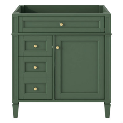 Meuble-lavabo de 30 po sans lavabo supérieur, armoire de rangement de salle de bain avec 2 tiroirs et un tiroir rabattable (NE PAS INCLURE DE BASSIN)