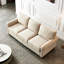 Rangement confortable en lin beige: pieds en bois massif, structure en métal, coussin épais de 7 pouces pour un confort accru, revêtu de lin, avec rangement spacieux: coussins, assemblage facile-2004515297